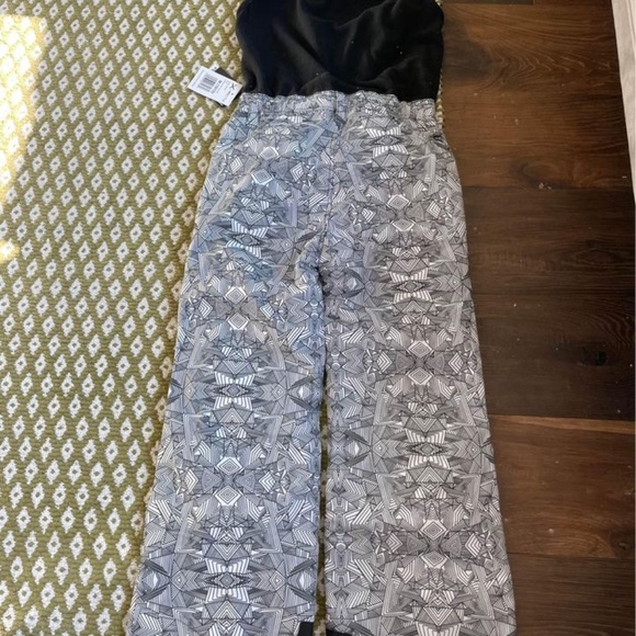 NEW MEDIUM 8-10 Arctix Kids Limitless Fleece Top Bib Overalls, Diamond Print Wh - Picture 4 of 8